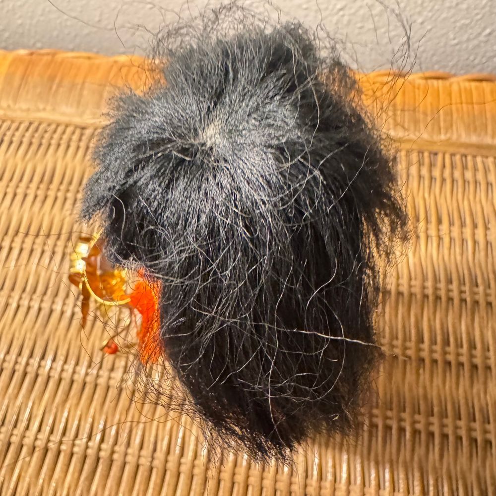 Vintage Japanese Kimekomi Doll Traditional Orange Kimono‎ Accents 7 inch 70's - Picture 12 of 15